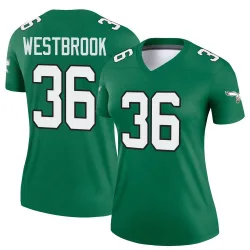 Women's Brian Westbrook Philadelphia Eagles No.36 Legend Kelly Alternate Jersey - Green