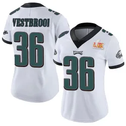 Women's Brian Westbrook Philadelphia Eagles No.36 Limited Vapor Untouchable Super Bowl LIX Jersey - White