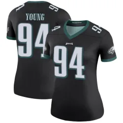 Women's Byron Young Philadelphia Eagles No.94 Legend Color Rush Jersey - Black