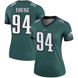 Women's Byron Young Philadelphia Eagles No.94 Legend Jersey - Green