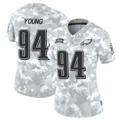 Women's Byron Young Philadelphia Eagles No.94 Limited 2024 Salute to Service Jersey - Arctic Camo