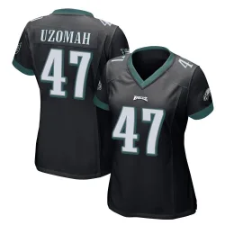 Women's C.J. Uzomah Philadelphia Eagles No.47 Game Alternate Jersey - Black