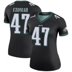 Women's C.J. Uzomah Philadelphia Eagles No.47 Legend Color Rush Jersey - Black