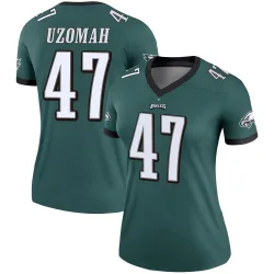 Women's C.J. Uzomah Philadelphia Eagles No.47 Legend Jersey - Green
