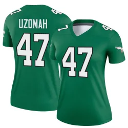 Women's C.J. Uzomah Philadelphia Eagles No.47 Legend Kelly Alternate Jersey - Green