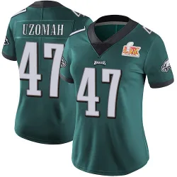Women's C.J. Uzomah Philadelphia Eagles No.47 Limited Midnight Team Color Vapor Untouchable Super Bowl LIX Jersey - Green