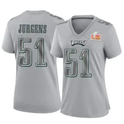 Women's Cam Jurgens Philadelphia Eagles No.51 Game Atmosphere Fashion Super Bowl LIX Jersey - Gray