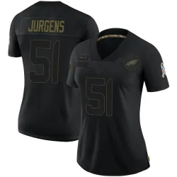 Women's Cam Jurgens Philadelphia Eagles No.51 Limited 2020 Salute To Service Jersey - Black