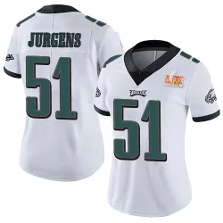 Women's Cam Jurgens Philadelphia Eagles No.51 Limited Vapor Untouchable Super Bowl LIX Jersey - White