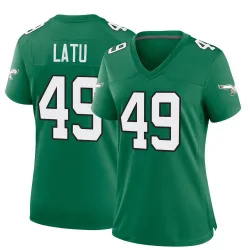 Women's Cameron Latu Philadelphia Eagles No.49 Game Kelly Alternate Jersey - Green