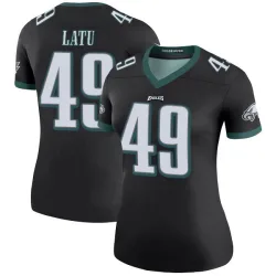 Women's Cameron Latu Philadelphia Eagles No.49 Legend Color Rush Jersey - Black