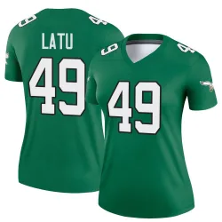 Women's Cameron Latu Philadelphia Eagles No.49 Legend Kelly Alternate Jersey - Green