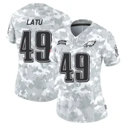 Women's Cameron Latu Philadelphia Eagles No.49 Limited 2024 Salute to Service Jersey - Arctic Camo