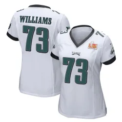 Women's Cameron Williams Philadelphia Eagles No.73 Game Super Bowl LIX Jersey - White
