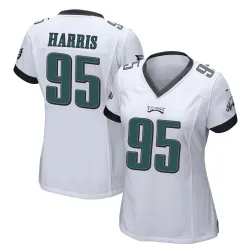 Women's Charles Harris Philadelphia Eagles No.95 Game Jersey - White