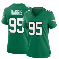 Women's Charles Harris Philadelphia Eagles No.95 Game Kelly Alternate Jersey - Green