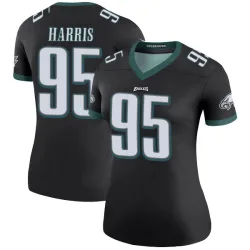 Women's Charles Harris Philadelphia Eagles No.95 Legend Color Rush Jersey - Black