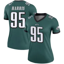 Women's Charles Harris Philadelphia Eagles No.95 Legend Jersey - Green