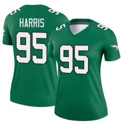 Women's Charles Harris Philadelphia Eagles No.95 Legend Kelly Alternate Jersey - Green