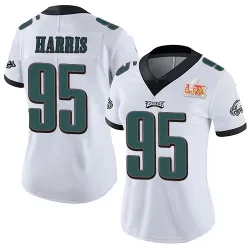 Women's Charles Harris Philadelphia Eagles No.95 Limited Vapor Untouchable Super Bowl LIX Jersey - White