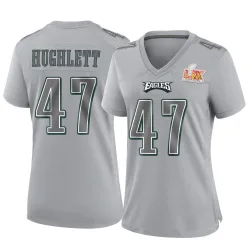 Women's Charley Hughlett Philadelphia Eagles No.47 Game Atmosphere Fashion Super Bowl LIX Jersey - Gray