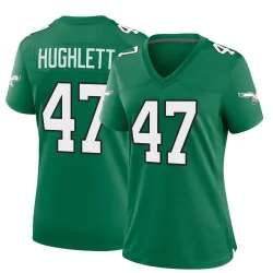 Women's Charley Hughlett Philadelphia Eagles No.47 Game Kelly Alternate Jersey - Green