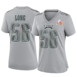 Women's Chris Long Philadelphia Eagles No.56 Game Atmosphere Fashion Super Bowl LIX Jersey - Gray