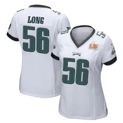 Women's Chris Long Philadelphia Eagles No.56 Game Super Bowl LIX Jersey - White