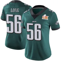 Women's Chris Long Philadelphia Eagles No.56 Limited Midnight Team Color Vapor Untouchable Super Bowl LIX Jersey - Green