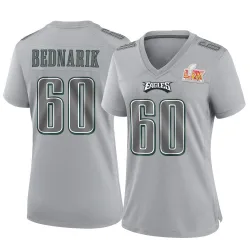 Women's Chuck Bednarik Philadelphia Eagles No.60 Game Atmosphere Fashion Super Bowl LIX Jersey - Gray