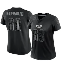 Women's Chuck Bednarik Philadelphia Eagles No.60 Limited Reflective Jersey - Black