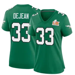 Women's Cooper DeJean Philadelphia Eagles No.33 Game Kelly Alternate Super Bowl LIX Jersey - Green