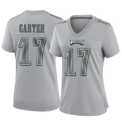 Women's Cris Carter Philadelphia Eagles No.17 Game Atmosphere Fashion Jersey - Gray