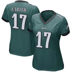 Women's Cris Carter Philadelphia Eagles No.17 Game Team Color Jersey - Green
