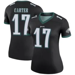 Women's Cris Carter Philadelphia Eagles No.17 Legend Color Rush Jersey - Black