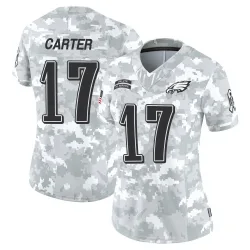 Women's Cris Carter Philadelphia Eagles No.17 Limited 2024 Salute to Service Jersey - Arctic Camo