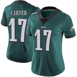 Women's Cris Carter Philadelphia Eagles No.17 Limited Midnight Team Color Vapor Untouchable Jersey - Green