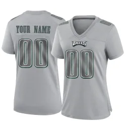 Women's Custom Philadelphia Eagles No.00 Game Atmosphere Fashion Jersey - Gray