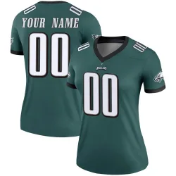 Women's Custom Philadelphia Eagles No.00 Legend Jersey - Green
