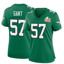 Women's Dallas Gant Philadelphia Eagles No.57 Game Kelly Alternate Super Bowl LIX Jersey - Green