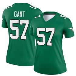 Women's Dallas Gant Philadelphia Eagles No.57 Legend Kelly Alternate Jersey - Green