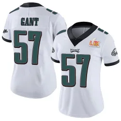 Women's Dallas Gant Philadelphia Eagles No.57 Limited Vapor Untouchable Super Bowl LIX Jersey - White