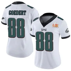 Women's Dallas Goedert Philadelphia Eagles No.88 Limited Vapor Untouchable Super Bowl LIX Jersey - White
