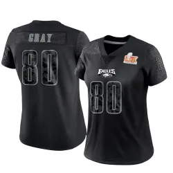 Women's Danny Gray Philadelphia Eagles No.80 Limited Reflective Super Bowl LIX Jersey - Black