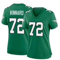 Women's Darian Kinnard Philadelphia Eagles No.72 Game Kelly Alternate Jersey - Green