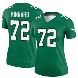 Women's Darian Kinnard Philadelphia Eagles No.72 Legend Kelly Alternate Jersey - Green