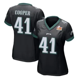 Women's Darius Cooper Philadelphia Eagles No.41 Game Alternate Super Bowl LIX Jersey - Black