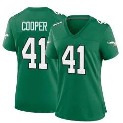 Women's Darius Cooper Philadelphia Eagles No.41 Game Kelly Alternate Jersey - Green