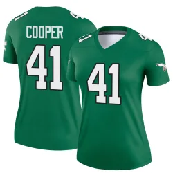 Women's Darius Cooper Philadelphia Eagles No.41 Legend Kelly Alternate Jersey - Green