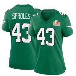 Women's Darren Sproles Philadelphia Eagles No.43 Game Kelly Alternate Super Bowl LIX Jersey - Green